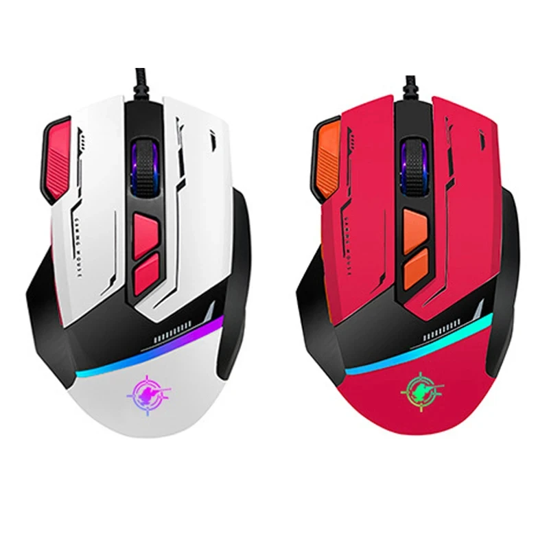 

New GD002 Macro Programming Mechanical Game Mouse Wired RGB Luminous 8-key Custom Ergonomic Design Connecting Point Mecha Mouse