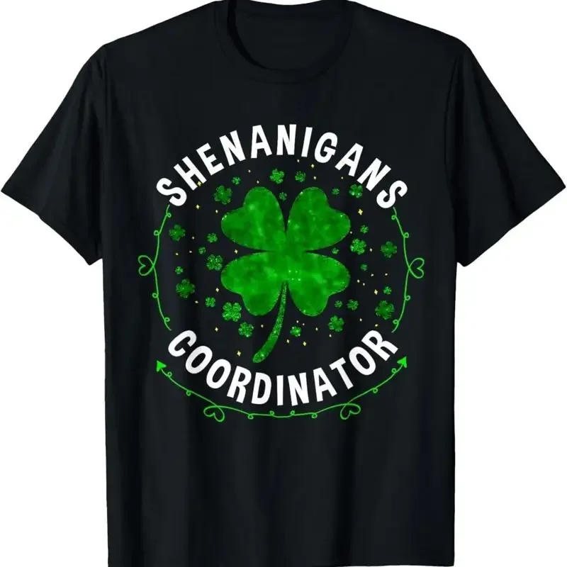 Shenanigans Coordinator Mens Boys Clover St Patricks day T Shirt