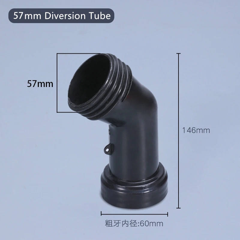 Thicken IBC tank Valve Diversion Tube 60mm Coarse Thread Plastic Extension Drain Hose