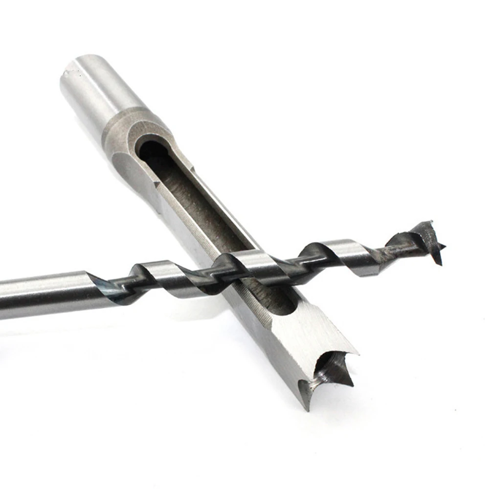 8Pcs Woodworking Square Hole Drill Set High Carbon Steel Square Tenon Drill Salad Drill Bit Unlocking Hole Woodworking Drill