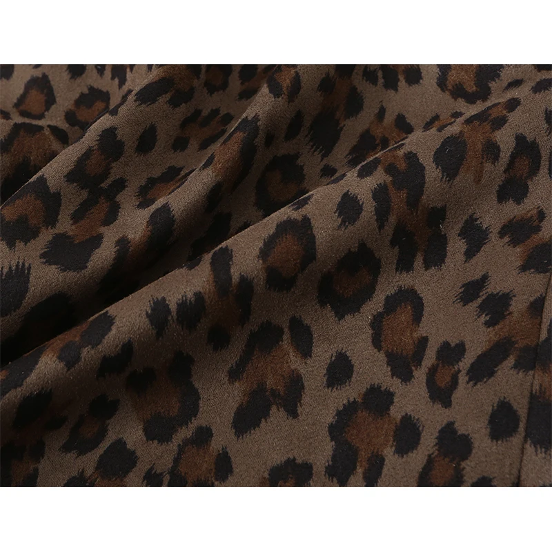YENKYE Women's Vintage Leopard Print Blazer Single Button Notched Lapel Casual Streetwear Office Outerwear