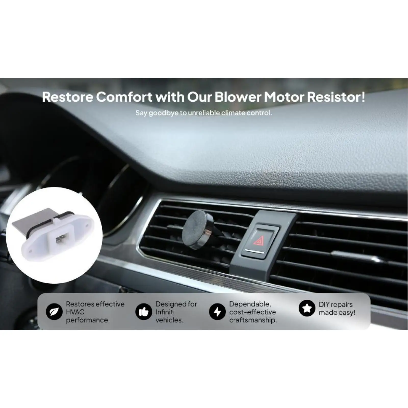 

Blower Motor Power Module Resistor Direct Fit for Maxima X-Trail T30