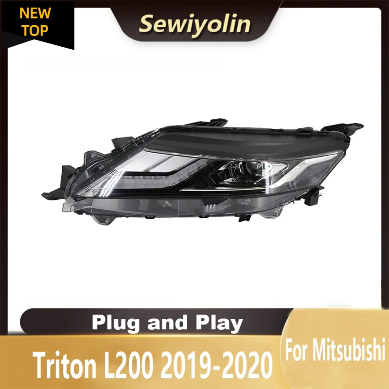 

Car LED Headlight Auto For Mitsubishi Triton L200 2019-2020 Head lamp Reverse Brake Fog Front light DRL Plug and Play IP67 2pcs