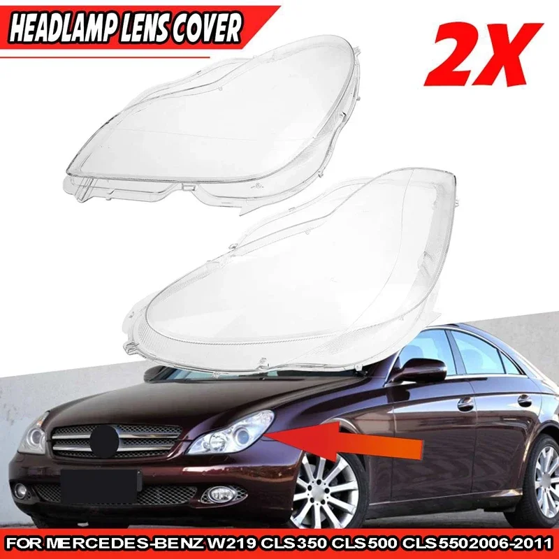 RMAUTO Car Headlight Shell Cover Headlamp Clear Shell Lamp Cover Lens For Mercedes Benz CLS W219 2006-2011 Car Accessories