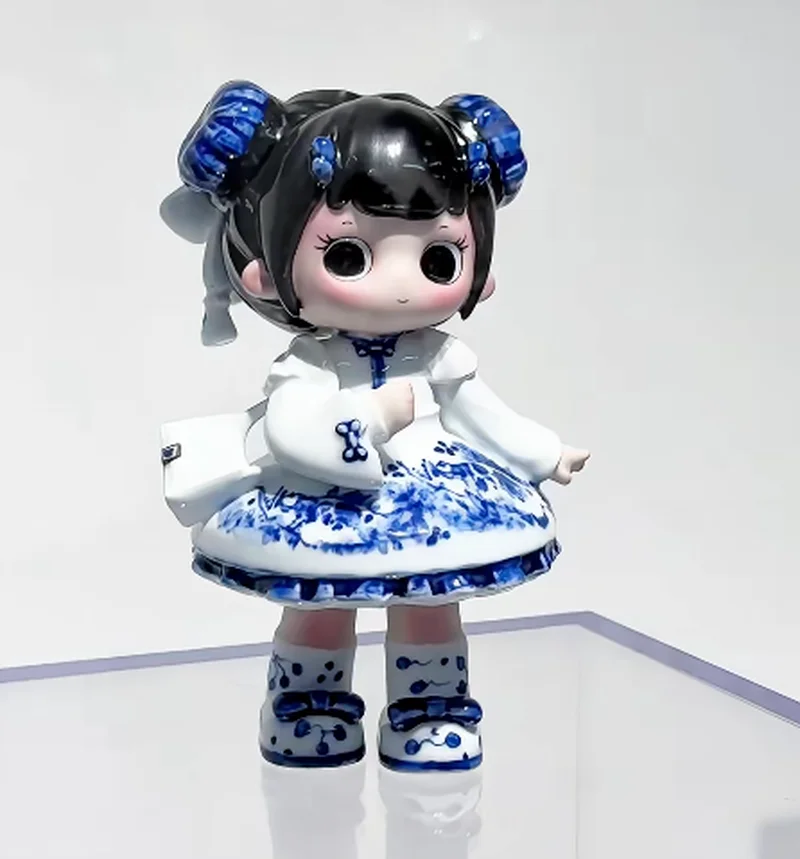

Новый стиль Youli, сине-белая фарфоровая фигурка, подвесная открытка, Коллекционная игрушка для девочек, модная игрушка, кукла, орнамент