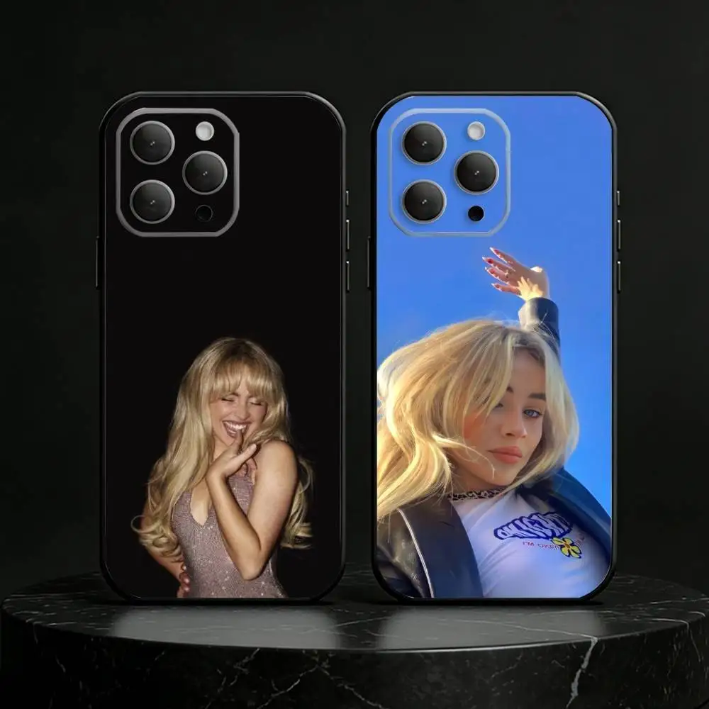 

Singer S-Sabrina C- Carpenter Phone Case For iPhone 17,16,15,14,13,12,11 Plus,Pro,Max,Mini Silicone black Soft Cover