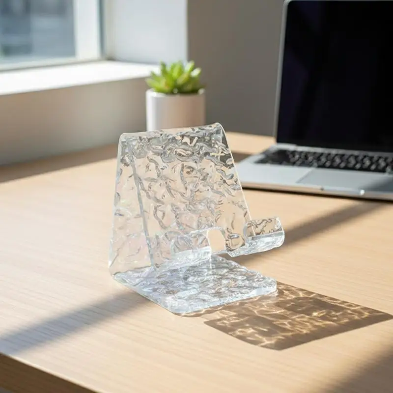 

Sturdy Wave-Design Acrylic Stand – Non-Slip Phone & Tablet Holder with Ergonomic Tilt for Hands-Free Entertainment