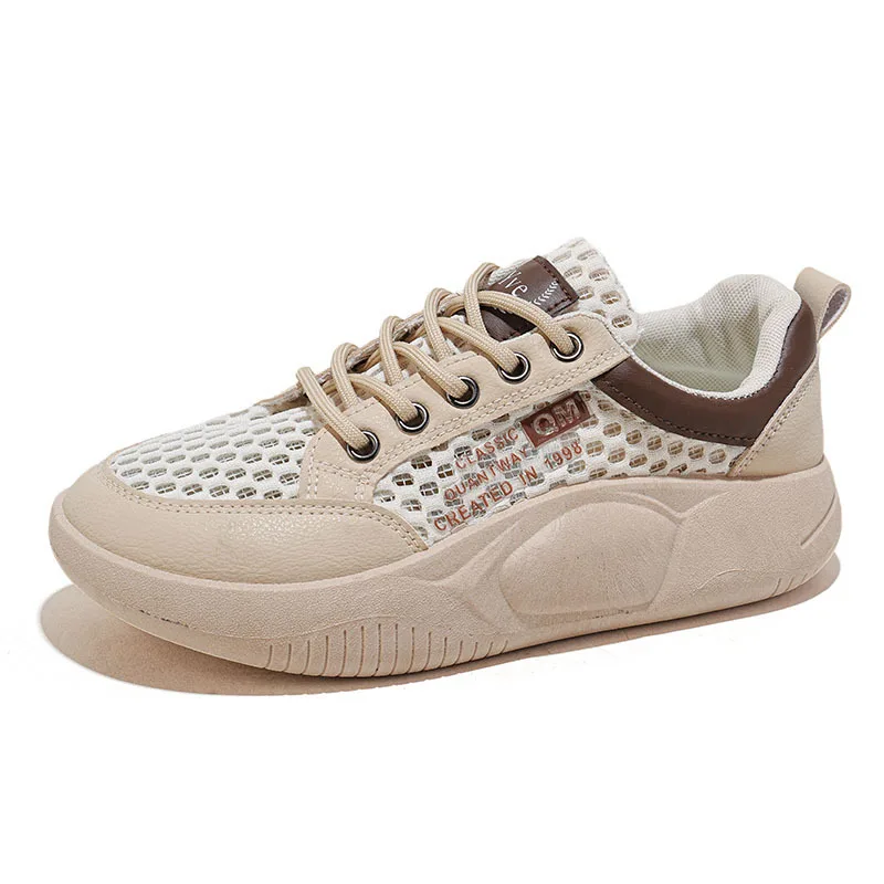 2025 Summer New! Women's White Sneakers   Korean Style ins Trend, Student  Friendly Mesh Breathable Shoes Height  Increasing