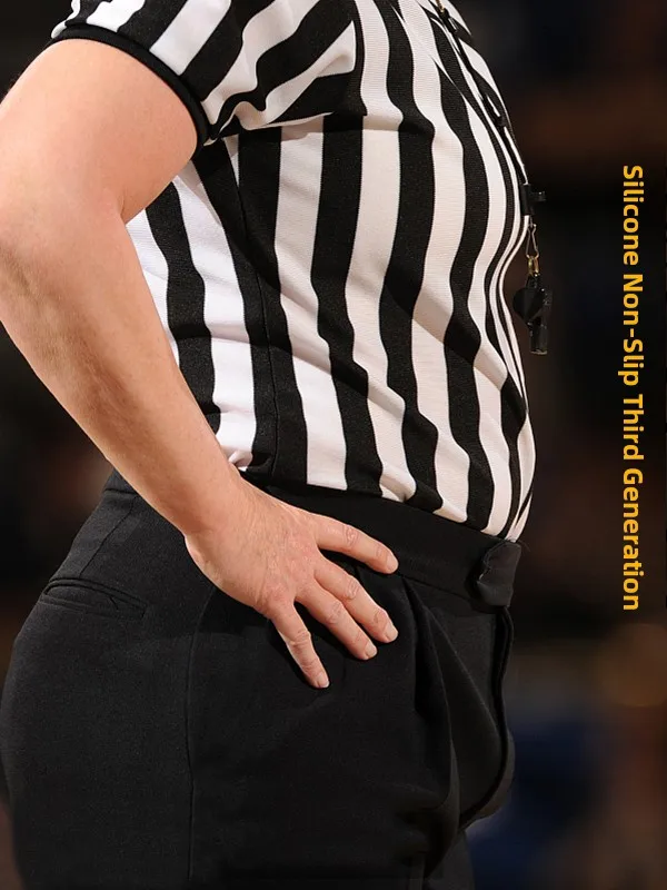 Slim Fit Basketball Referee Pants Ultra Thin Quick Dry Magic Tape Black Long Pants for Men And Women High Waist Basketball Sp...