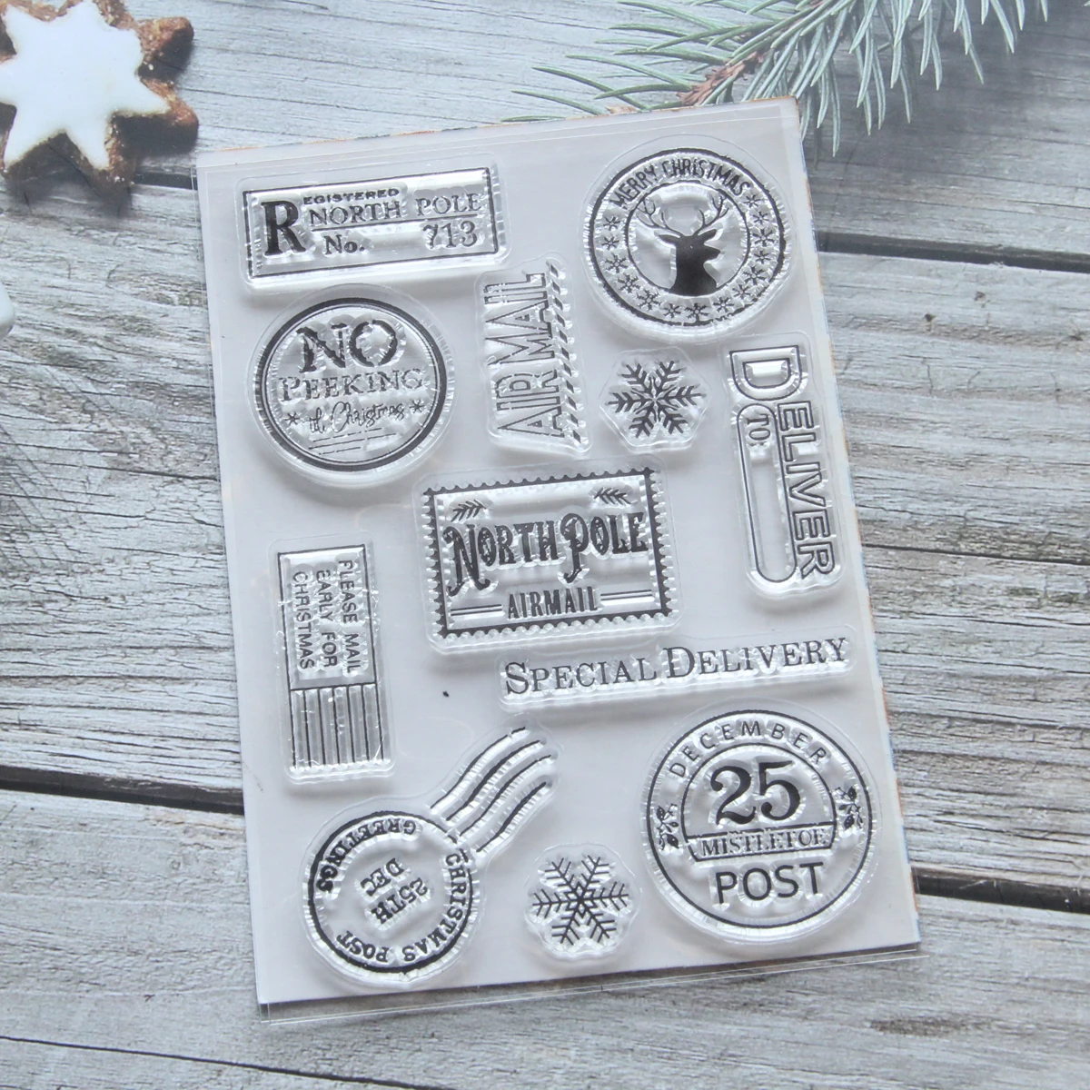 KLJUYP Air Mail Transparent clear stamp for DIY Scrapbooking/Card Making/Kids Christmas Fun Decoration Supplies