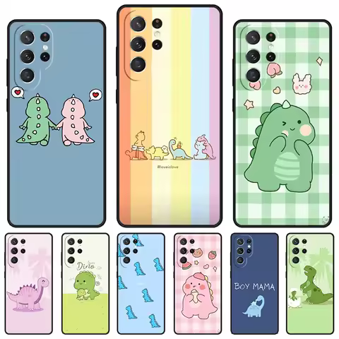 Cute Dinosaur Baby phone case For Samsung Galaxy S24 S23 S22 Ultra Note 10 20 Plus S8 S9 S10 S20 S21 FE Cover