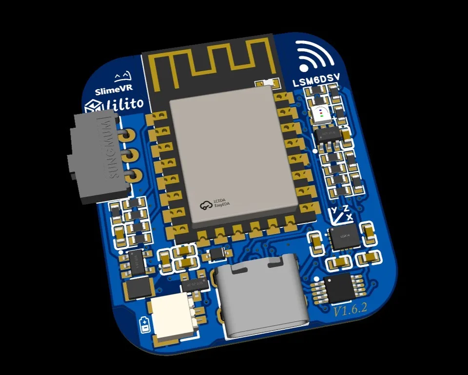 LSM6DSV SlimeVR フルボディトラッカー、800mAhバッテリー、ベース