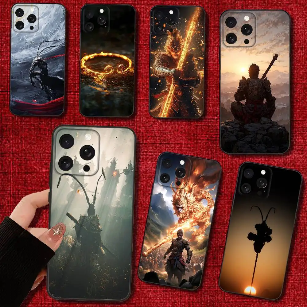 

Game Black Myth W-Wukong Phone Case For iPhone 16e,16,15,14,13,12,11,Pro,X,XS,Max,XR,Plus,Mini Soft Black Cover