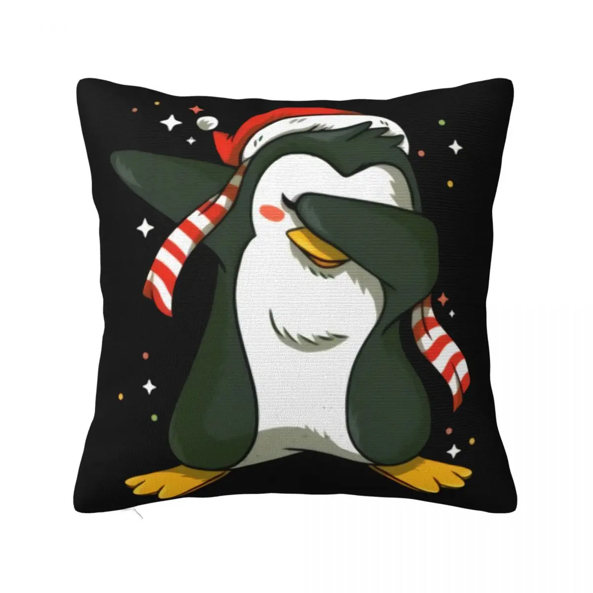 Christmas Winter Penguin Dab Dabbing Funny Dancing Interested Breathable Slogan Customiz Top Pillow Case