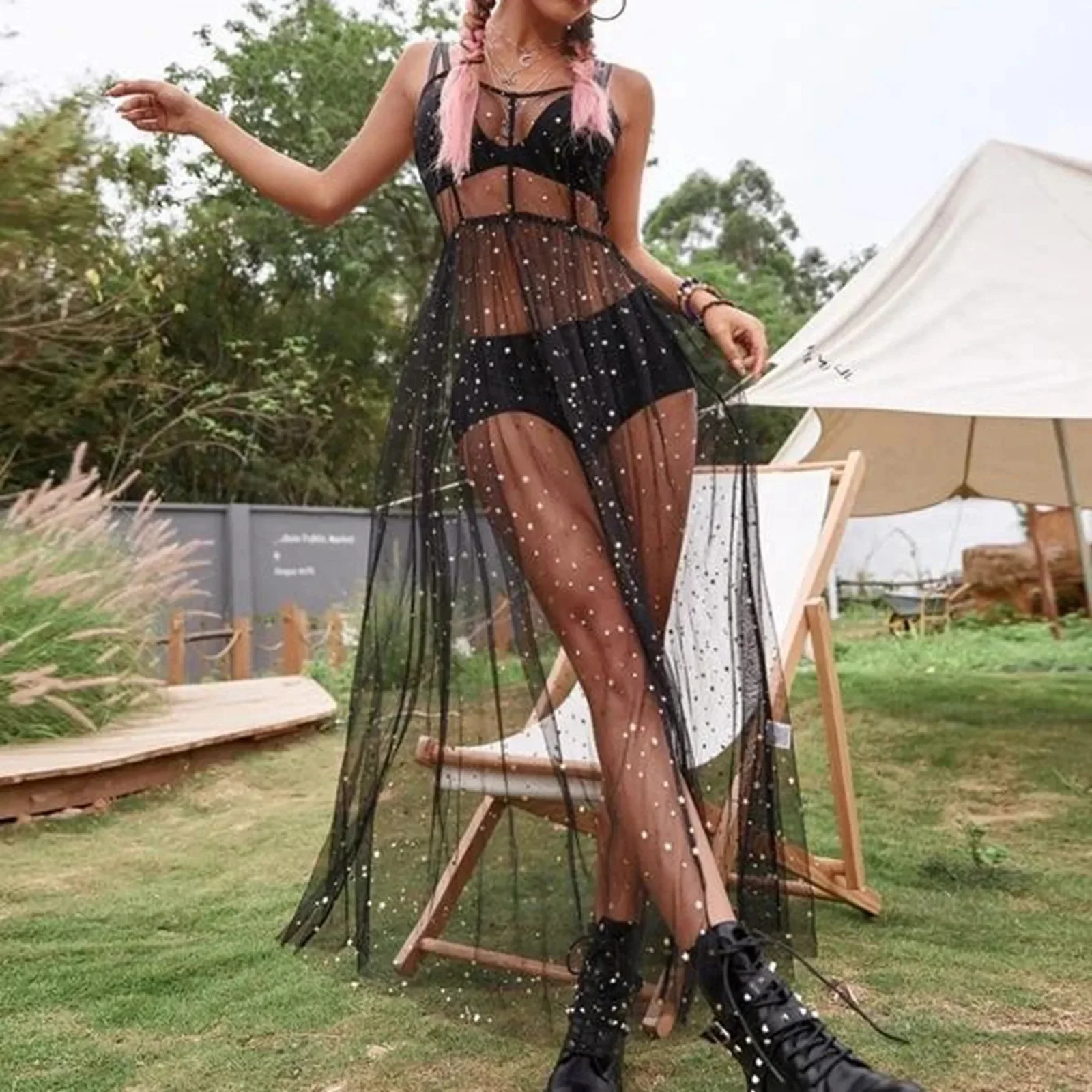 

Two Piece Cover Ups For Swimwear Women Star Mesh Bikini Cover Up Dress Sheer Womens Lace Cardigan Floral Sheer Beach Cover Up