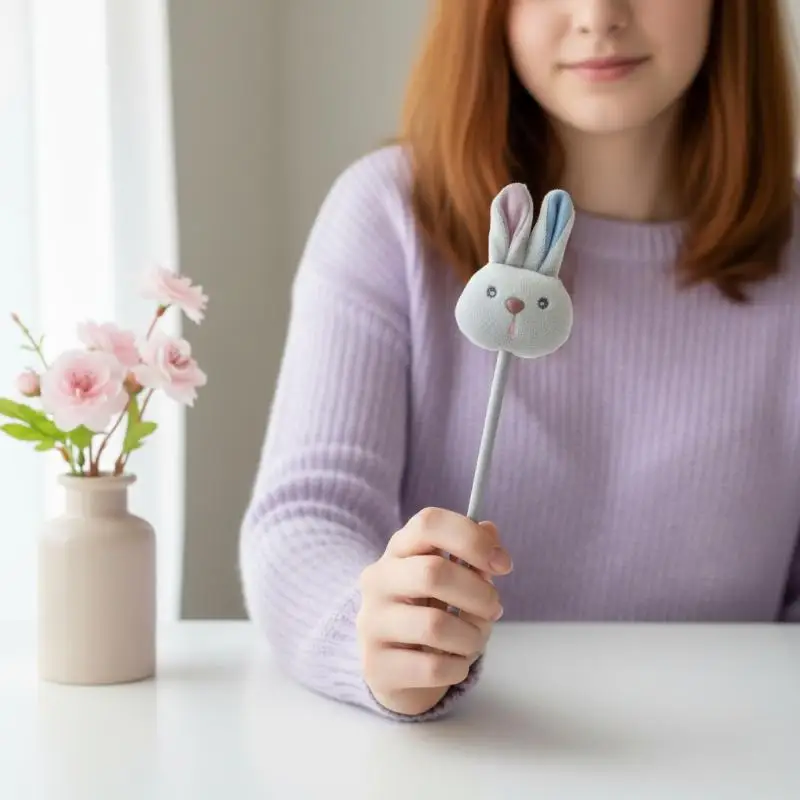 

Kawaii Easter Long Ear Rabbit Plush Ballpoint Pen Cute Animal Writing Pen School Office Supplies Stationery Student Gift