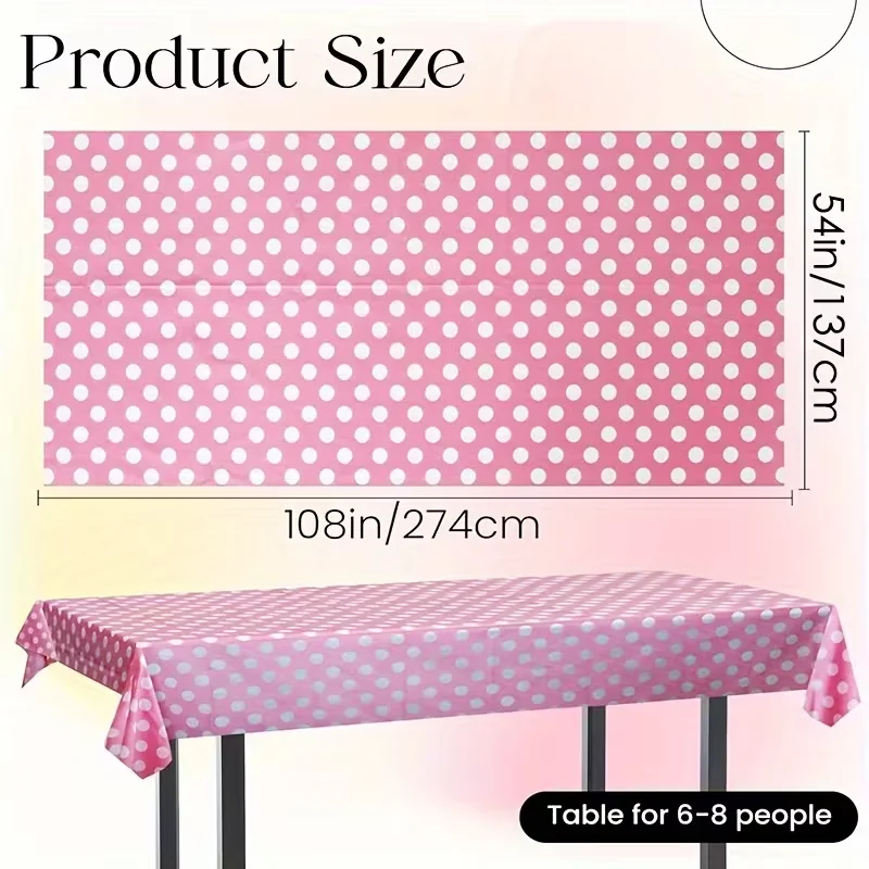 1/3pcs Polka Dots Tablecloths, Featuring a Romantic Holiday Design, Suitable for Disposable Use at Picnics