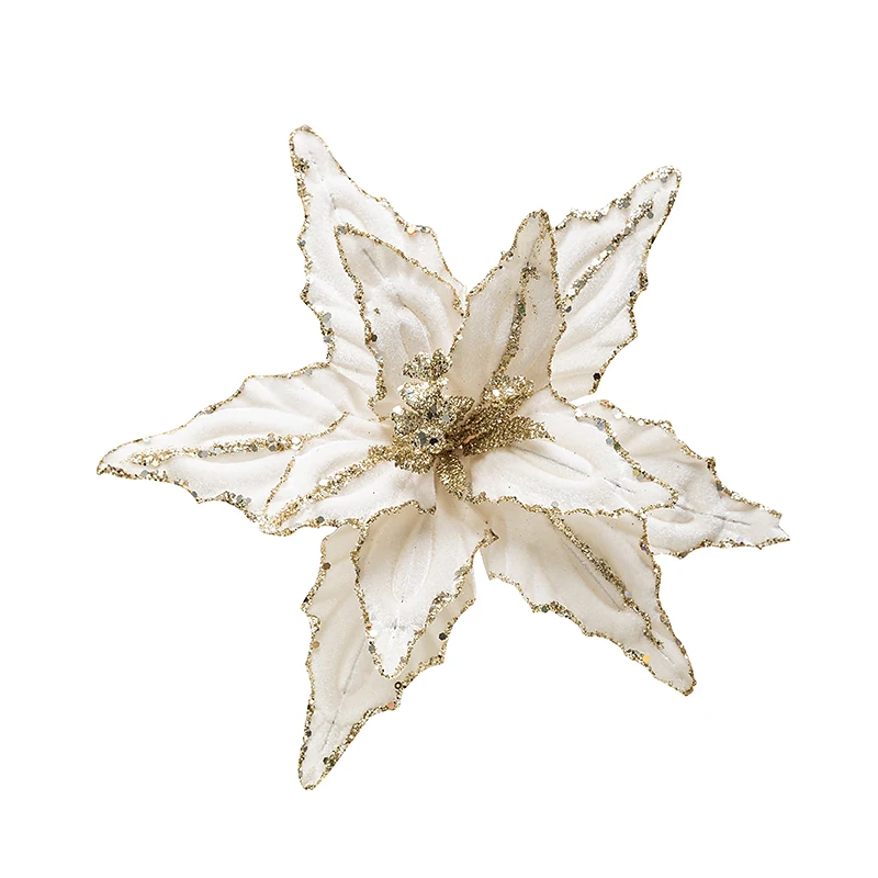 

Christmas velvet sequin simulation fake flower decoration pendant red DIY