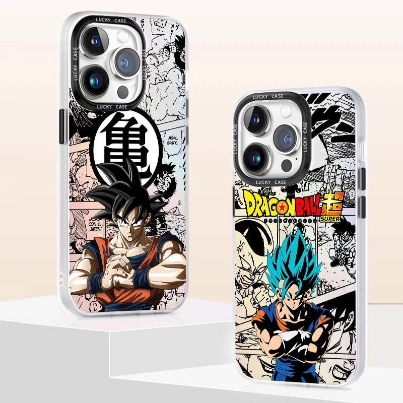 Trend D-Dragon Ball Saiyan Phone Case For Apple iPhone 15 14 13 12 11 XS XR X Pro MAX 8 7 Plus Laser Gradient Soft Cover