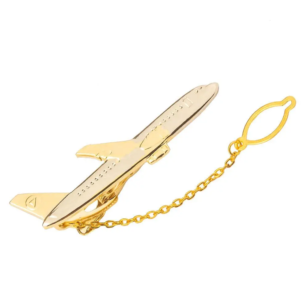 Simples design clássico metal presentes de casamento acessórios avião forma gravata clipe de aeronaves camisa gravata pino masculino gravata clipe