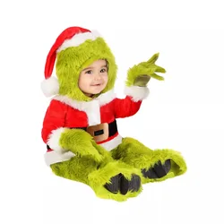 Green Elf Grinch Cosplay Costumes Santa Claus Uniforms Suit Christmas Party Tops Pants Hats Belts Gloves Shoe Covers Xmas Gifts