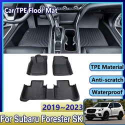 Tappetino per Auto per Subaru Forester SK 2019 ~ 2023 TPE Tappeto in pelle impermeabile Tappeto per fango tappetino per piedi completo di accessori per Auto