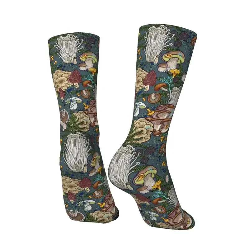 Mushroom Forest calcetines de vestir para hombre y mujer, calcetín transpirable a la moda, novedad