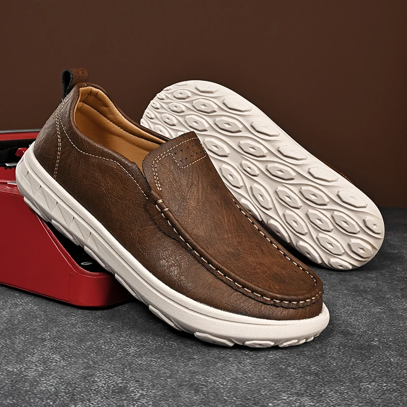 Men's business casual loafers Comfortable and classic style Daily work and office plus size Lightweight shoes Handmade luxury