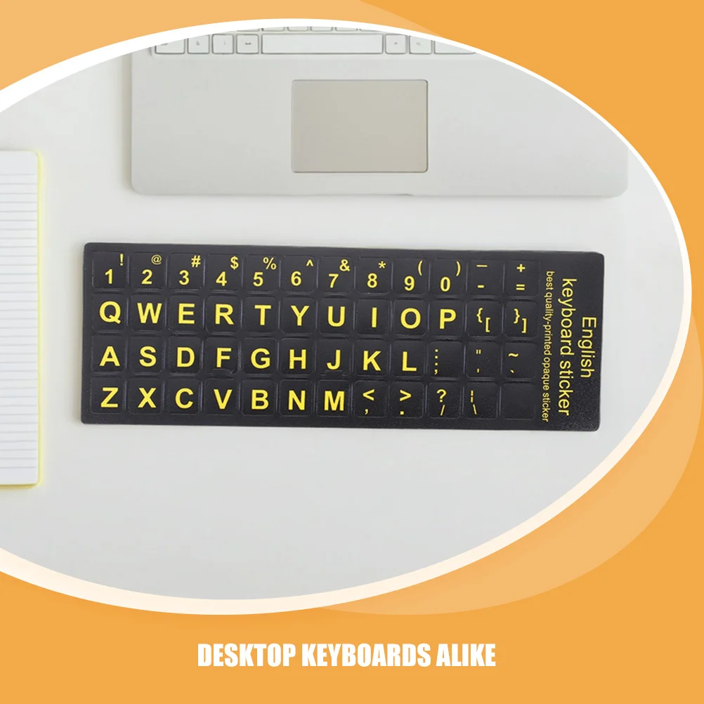 2 шт. наклейки на клавиатуру английский алфавит водостойкие пылезащитные самоклеящиеся универсальные подходят для настольного ноутбука противоскользящие