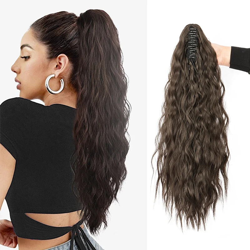 

Женский синтетический парик с заколкой в воде и кукурузным усами, хвостик, шиньон, легко носить