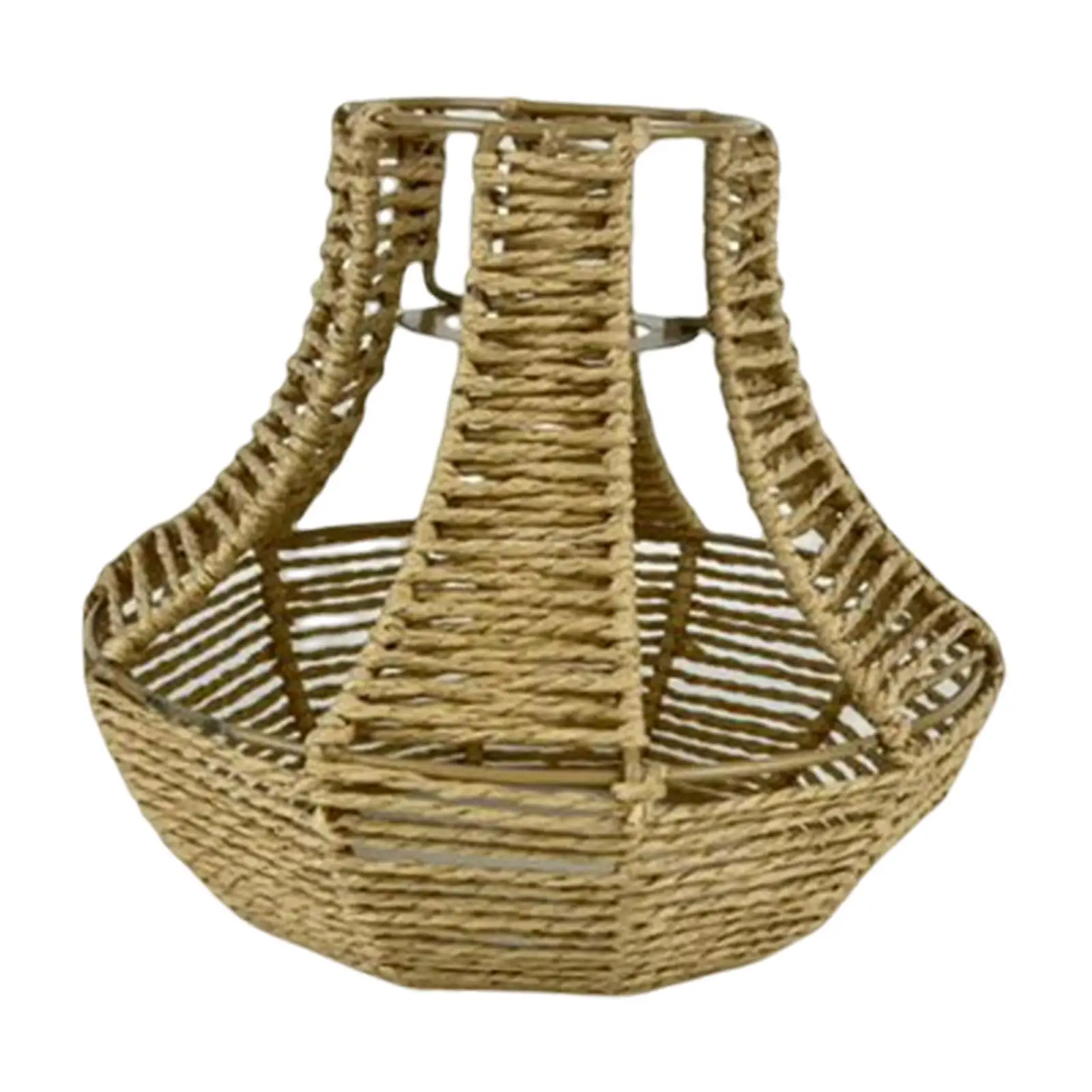 Vintage Woven Chandelier Cover Natural Paper Rope Lampshade Hanging Light Fixture for Kitchen Island Dining Room