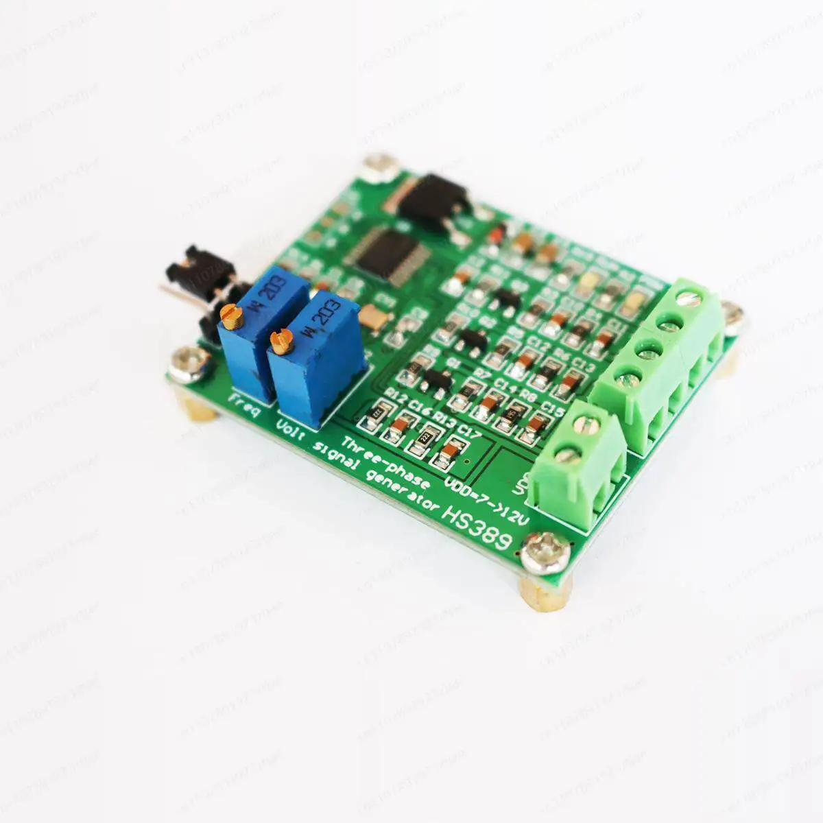 New version, three-phase sinusoidal signal generator, potentiometer adjustable frequency 10~ 100Hz resolution 0.1Hz