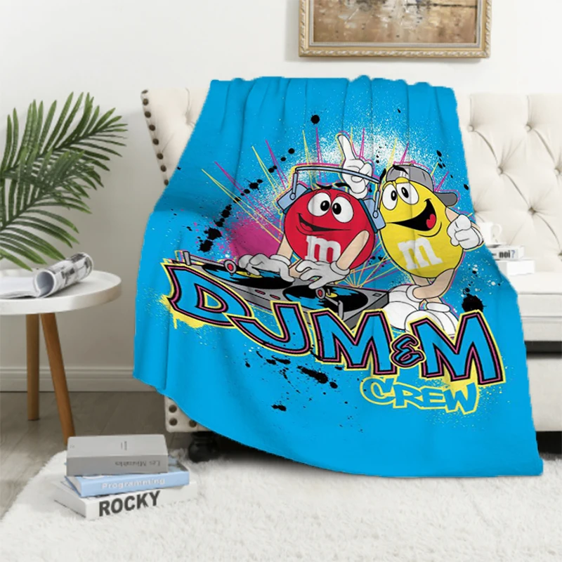 M&M's M and Ms Child Blanket Summer Comforter Sofa Blankets for Winter Furry Double Bed Blankets Throw Throws Fluffy Soft Custom