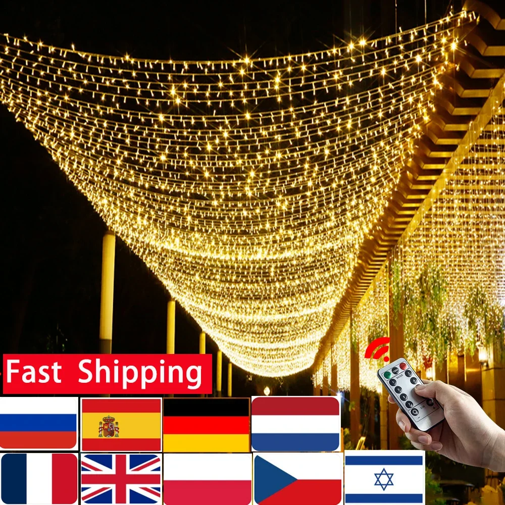 2024 Christmas Lights 5M-100M Led String Fairy Lights Outdoor Garlands Festoon For Tree Wedding Party Holiday Garden Decoration