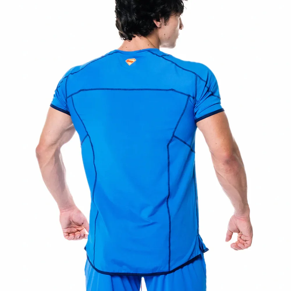 جديد سوبرمان طبعة محدودة الأداء قمصان قصيرة الأكمام اللياقة البدنية تشغيل قميص المتضخم تنفس التجفيف السريع الرياضة المحملة #4