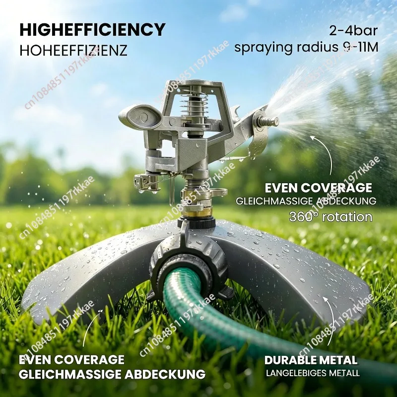 Metal remote sprinkler 360 degree automatic rotation garden lawn agricultural irrigation artifact nozzle