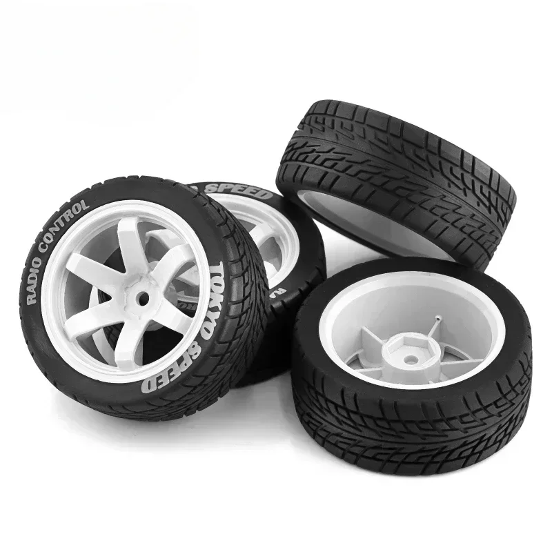 

for HPI KYOSHO Tamiya XV02 XV01 TA06 TT01 TT02 PTG2 RS RC 1/10 RC Rally Racing Wheels Tires On Road Car Rubber Tyres 12mm Hex