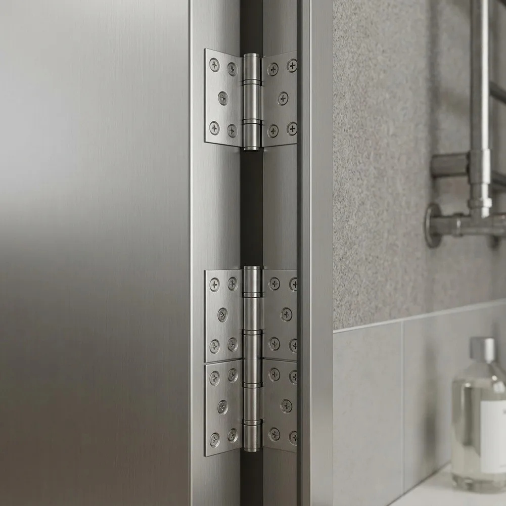 2 Pack Flag Type Stainless Steel Door Hinges for Fire Rated Wooden Bathroom and Aluminum Doors with Mounting Kit