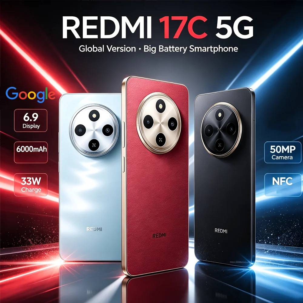 Redmi 17C 5G 8GB+256GB RAM Fashion Mobile Phone DNT 6300 33W Fast Charge 50 Million Pixels 6000mAh 33W Flash Charge Mobile Phone
