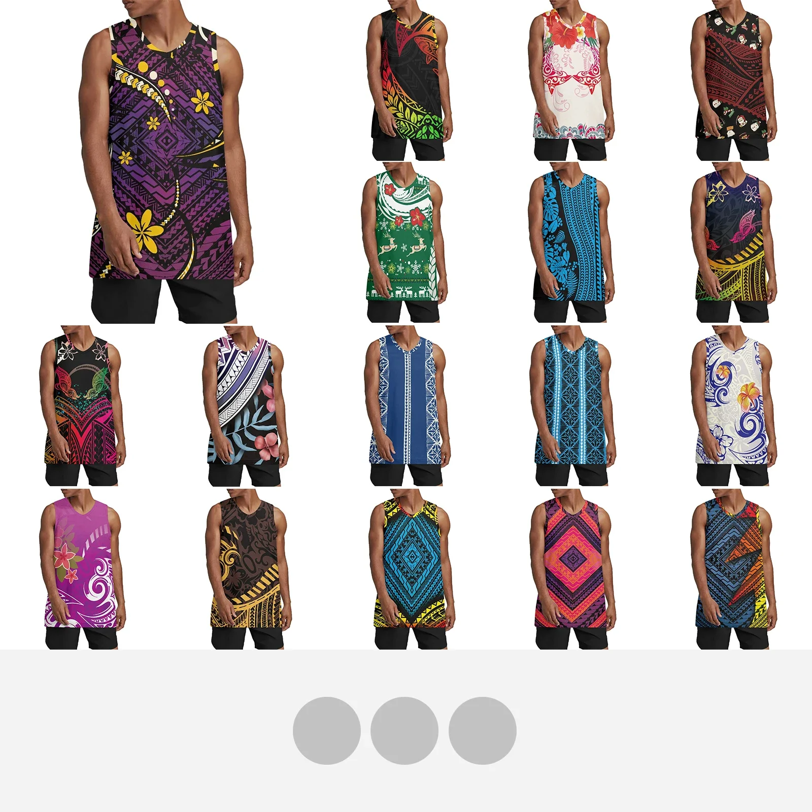 Polynesian Tribal Pohnpei Totem Tattoo Prints Men's Halloween Costume Basketball Jersey Hip Hop Clothing for Party S-4XL Luxury