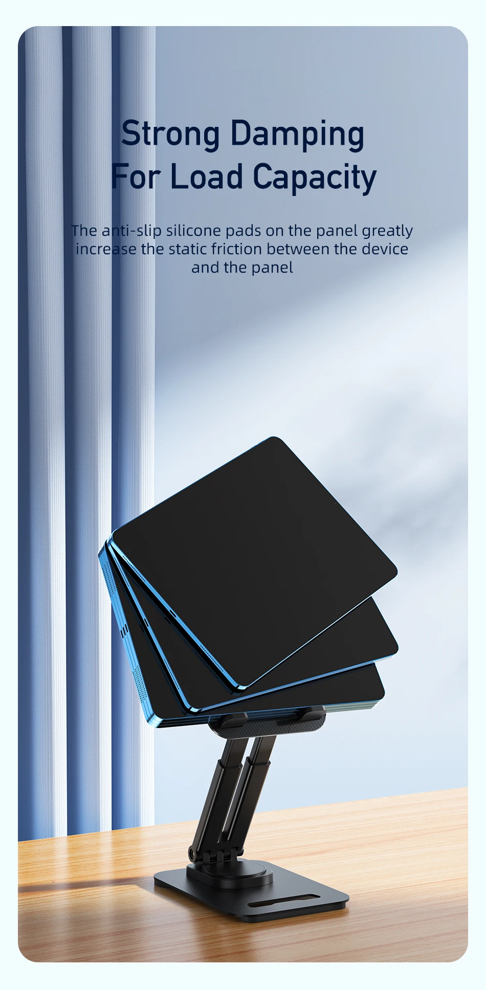 Awei X41 Metal flat desktop bracket Laptop Stands Adjustable rotatable angle anti-skid Super stable phone for iPhone 16 15 14