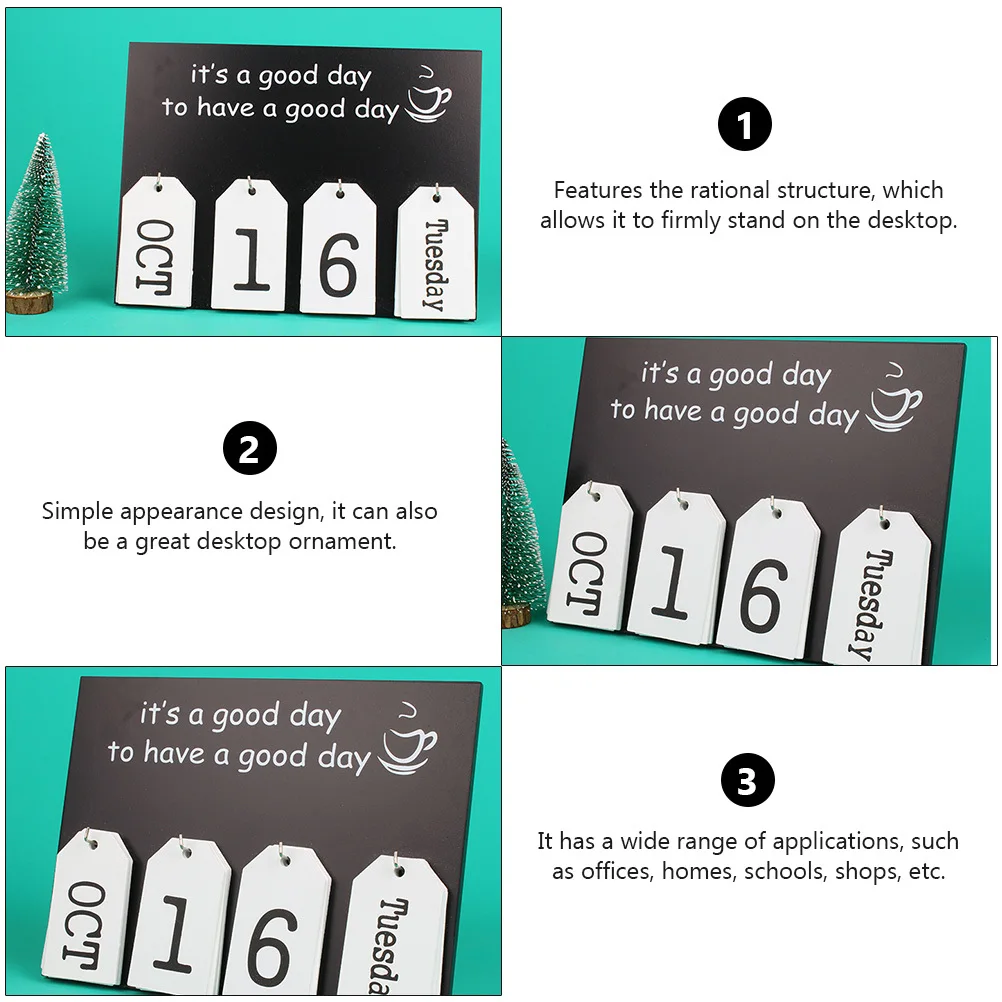 

Perpetual Calendar Ornaments Decorations Home Wooden Decorate Adornment Date Reminder