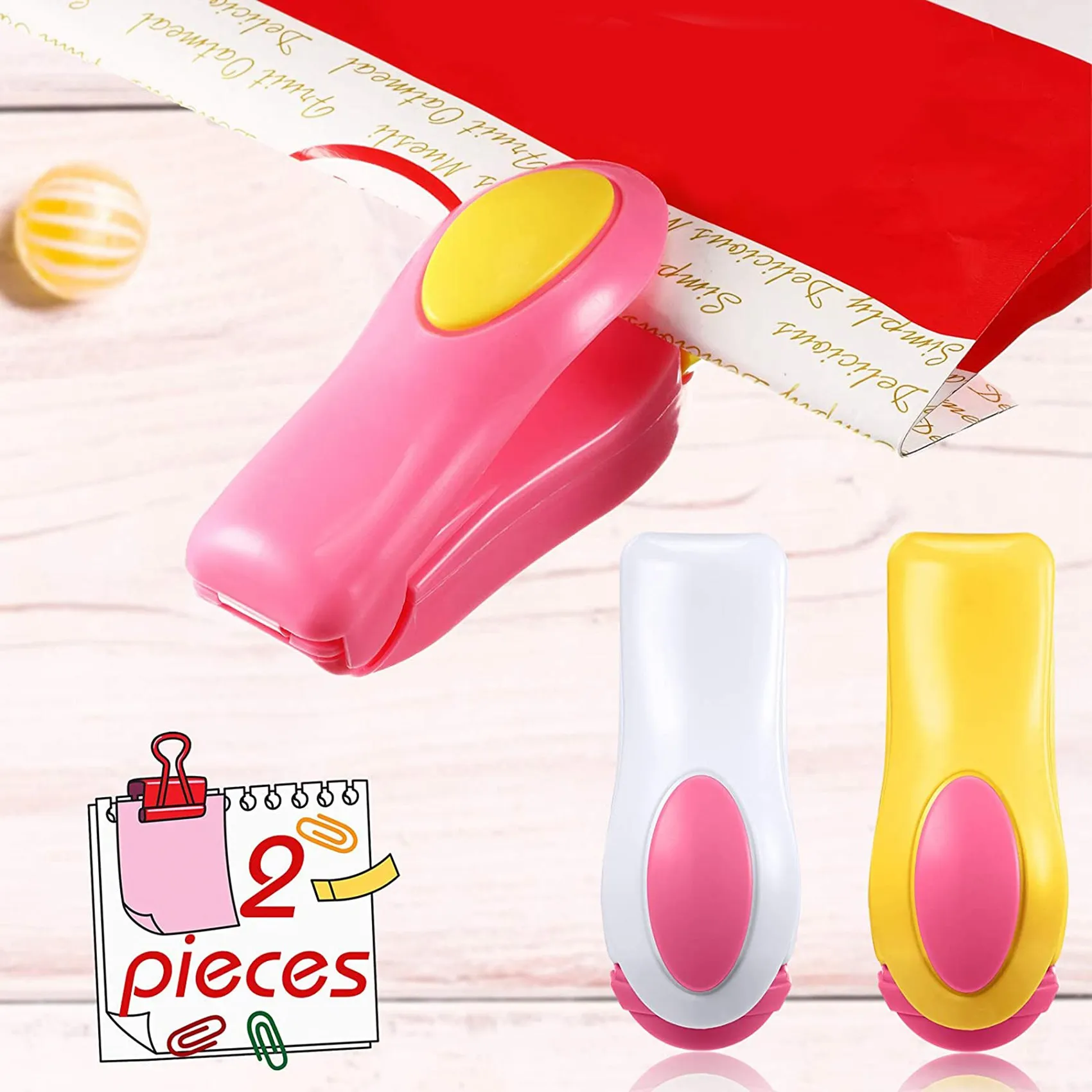 Mini máquina de sellado térmico portátil, sellador de bolsas de calor de mano, bolsas de plástico, ahorro de alimentos, suministros de almacenamiento