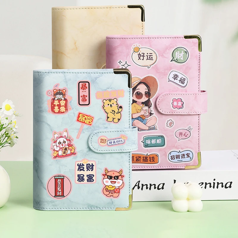 Children Money Savings Challenge Binder Flexible Savings Challenges Book Reusable Leather Waterproof Cash Budget Notebook