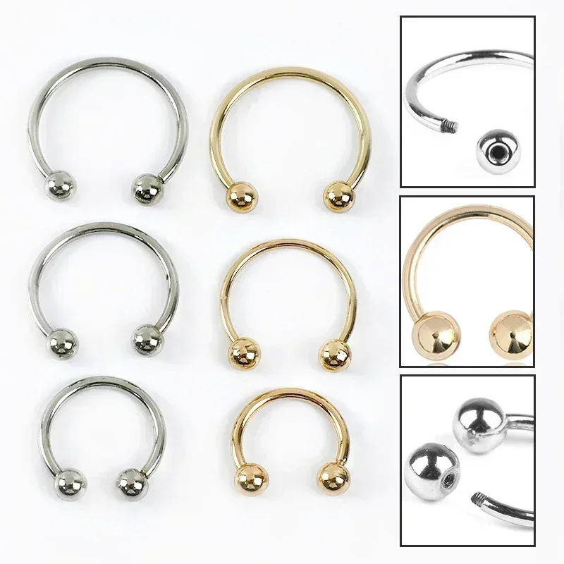 

Meetee 10/20Pcs 15-60mm U Ring Metal Buckle Double-headed Screw Decorative Button Collar Shoes Adjust Hook Sewing Accessories