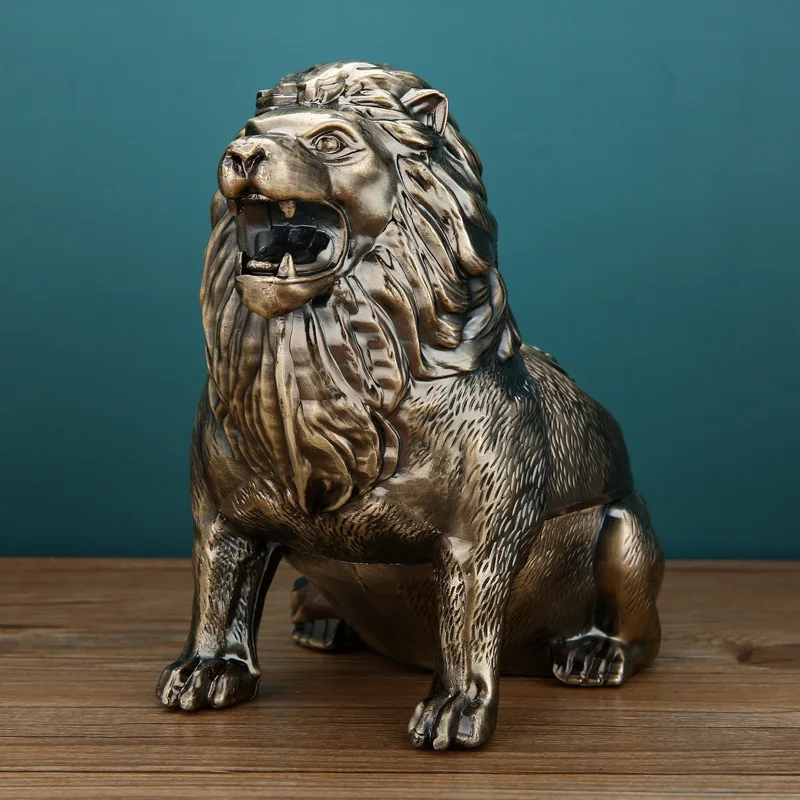 

Пепельница Lion — роскошная металлическая пепельница с крышкой, ветрозащитный и стильный декор для дома/офиса
