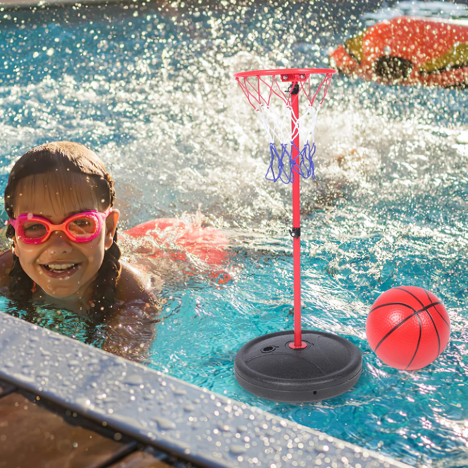 1 set 1 Set Floating Pool Basketball Hoop Inflatable Water Game For Outdoor Indoor Swimming Pool Party Beach Kids Family Games