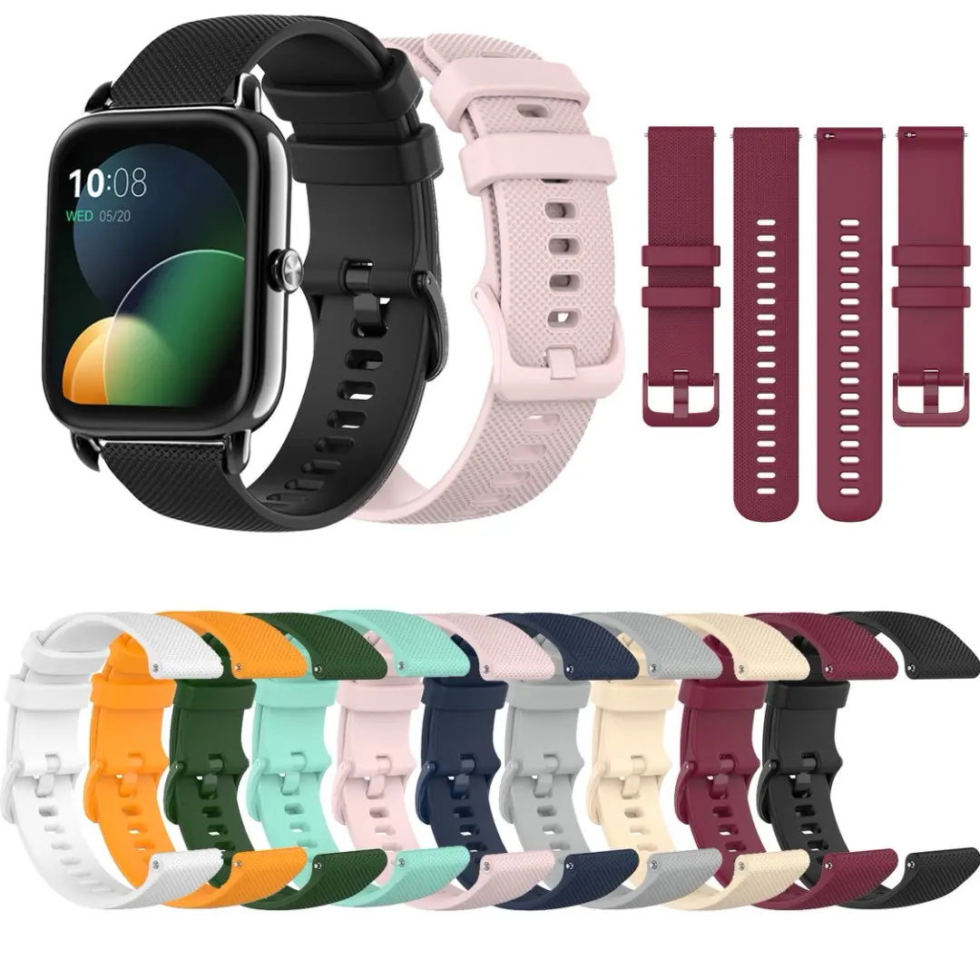

20 22mm Silicone Strap Sports Wristband For Haylou LS02 RS4 Plus LS05 Solar For Xiaomi Watch S4 S3 S2 S1 Pro Active
