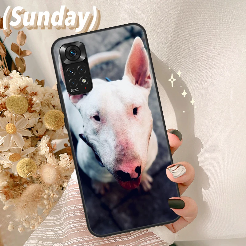 Bullterrier Bull Terrier Dog Case For Redmi Note 11 10 8 9 12 Pro Plus Note 12S 11S 10S 9S Cover For Redmi 12C 9C 10C 10A