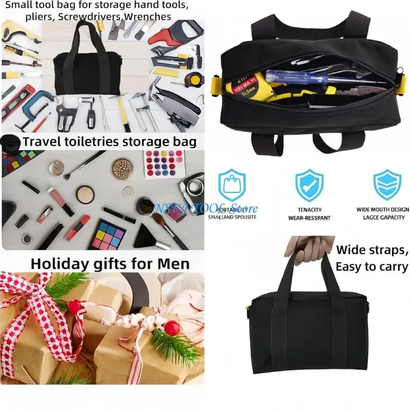 L8RC Tool Small Tool Bag Multipurpose Zipper Pouches for Organizing Wide Mouth